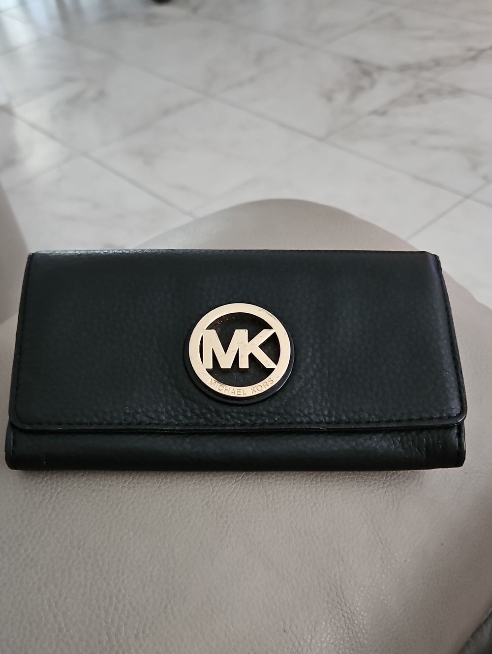 Michael Kors Black Leather Logo Wallet